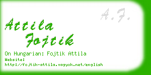 attila fojtik business card